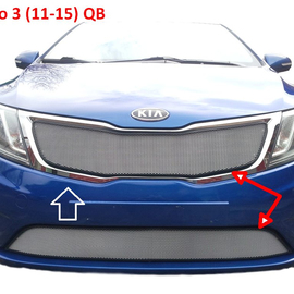 Накладка-сетка решётки радиатора KIA Rio 3 (11-15) серебристая