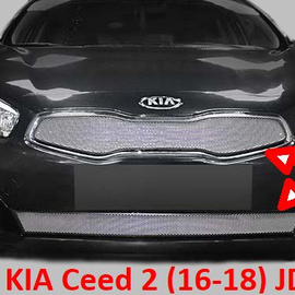 Накладка-сетка решётки радиатора KIA Ceed 2 (16-18) чёрная