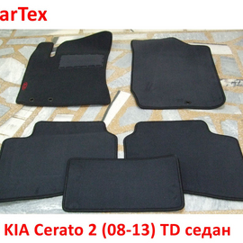 Коврики салона ворсовые KIA Cerato 2 (седан) CarTex чёрные