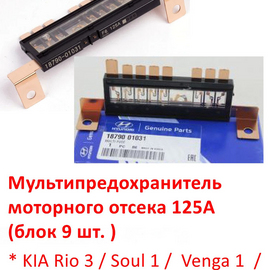 Предохранитель мульти (блок 9 шт.) 125A оригинал 1879001031