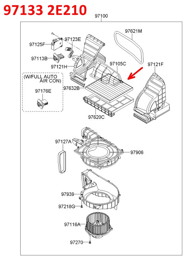 971332E210, 971332E200 Фильтр салонный KIA Rio 2=Cerato 2=Sportage 2=Carens 2=Hyundai Tucson 1=i-40 1=Sonata 5 NF - 7