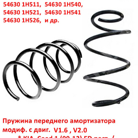 Пружина передняя KIA Ceed 1 (09-12) / Hyundai i-30 1 (V1.6 / V2.0), неоригинал Фобос (Россия) 546301H530