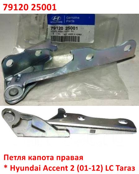 7912025001, 7912025000 Петля капота правая Hyundai Accent 2 (01-12) LC Тагаз - 6