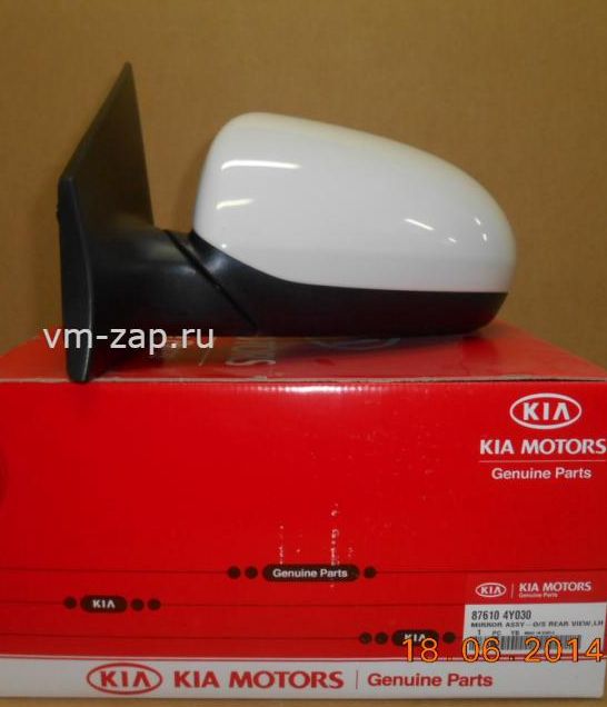 876104Y031, 876104Y030 Зеркало заднего вида левое KIA Rio 3 (11-17) QB эл. привод+подогрев, без повторителя - Типовое фото 1