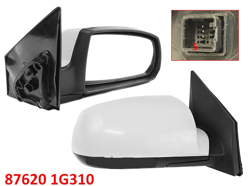 876201G310, 876201G300 Зеркало заднего вида правое KIA Rio 2 (05-09) JB эл. привод+подогрев, без повторителя - Типовое фото 6
