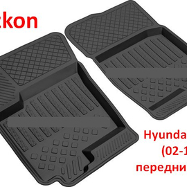 Коврики салона резиновые Hyundai Getz (02-11) Rezkon (передний ряд)