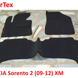 Коврики салона ворсовые KIA Sorento 2 (09-12) (2х-рядный) CarTex чёрные