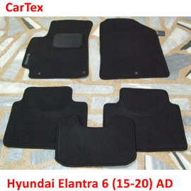 Коврики салона ворсовые Hyundai Elantra 6 AD (15-20) CarTex чёрные