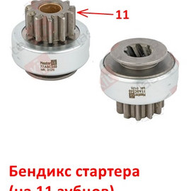 Бендикс стартера (11 зубцов) KIA Rio 3 / Hyundai Solaris 1 неоригинал (Корея) 361452B602